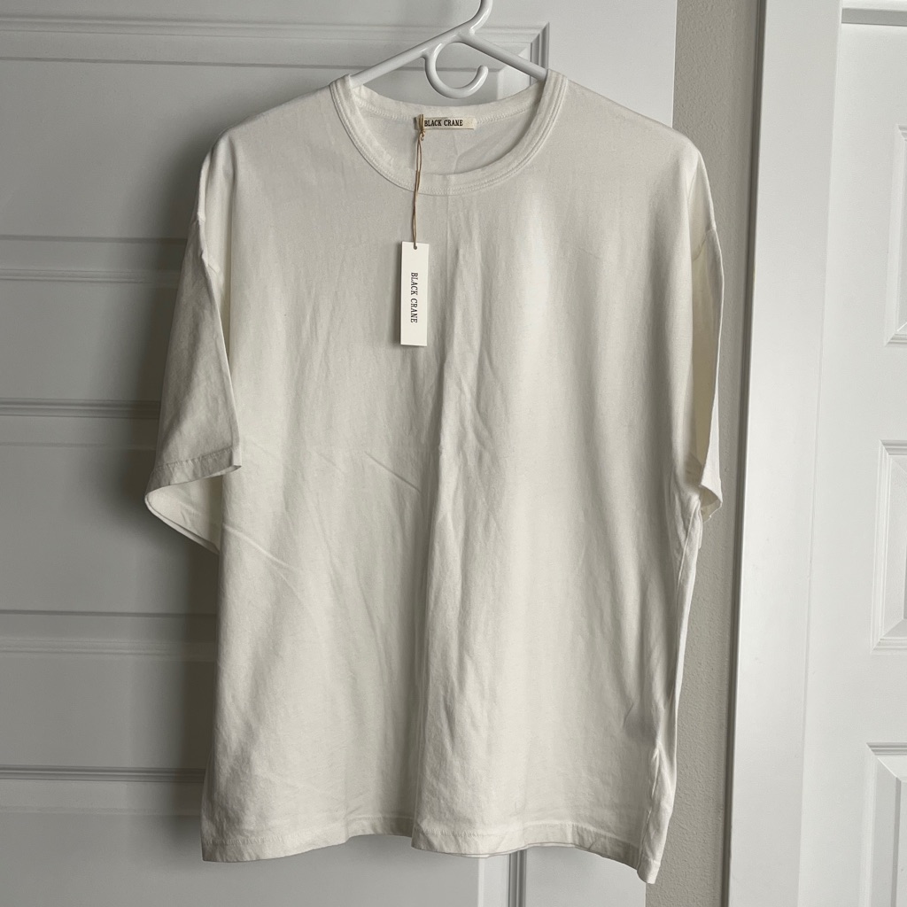 Nwt Black Crane Loose Short Sleeve Tee Top Ivory Size Xs